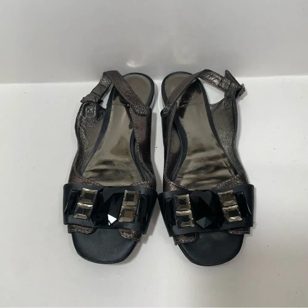 Tory Burch Metallic Jeweled Sandals